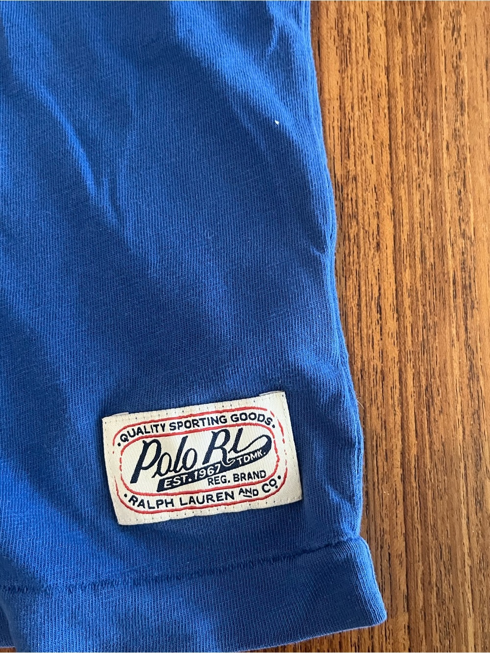 Ralph Lauren Blue Crewneck Tee with Yellow Polo Crew Graphic - Picture 2 of 11